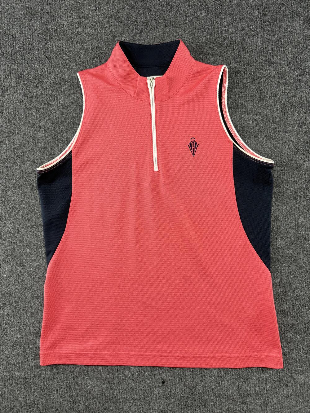 Sport Haley Tank Top Womens Medium Pink Mock Neck 1/2 Zip Sleeveless Golf